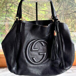 100% Authentic Gucci Soho Medium Shoulder Tote Handbag